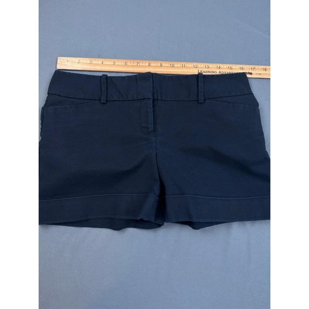 The Limited Drew Fit Black Cuffed Shorts Womens 10 Cotton Stretch Minimalist